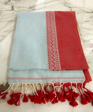 Khadi Cotton Saree with Contrast Border