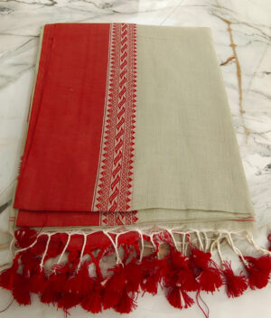 Khadi Cotton Saree with Contrast Border