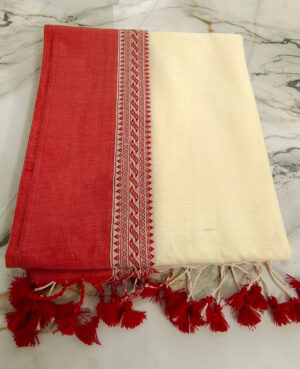 Khadi Cotton Saree with Contrast Border